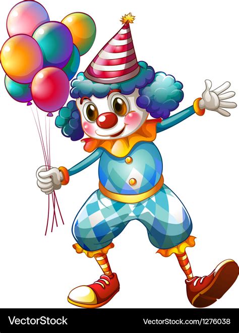 A Clown Holding Balloons Royalty Free Vector Image