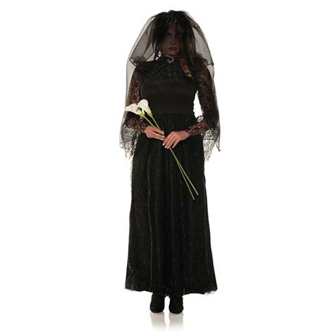 Black Dahlia Womens Adult Ghost Evil Bride Dark Halloween Costume L