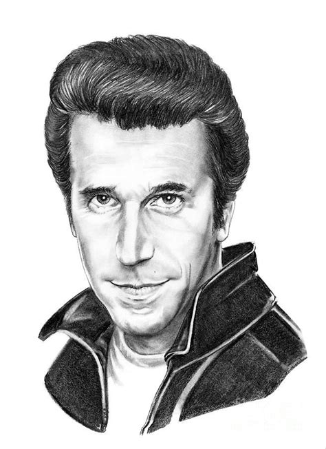 A comprehensive directory of world's most famous painters and artists, including their life history, trivia, interesting facts, and timelines. Henry Winkler The Fonz | Cool pencil drawings, Celebrity drawings, Realistic pencil drawings