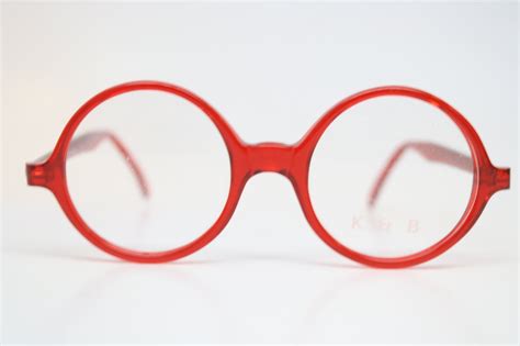 Vintage Glasses Frames Red Round Glasses Vintage Eyeglass Etsy