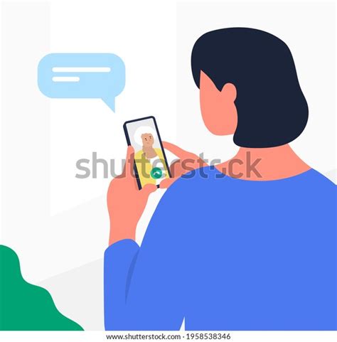 adult daughter talking mom video call stock vector royalty free 1958538346 shutterstock