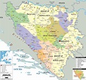 Detailed Political Map of Bosnia and Herzegovina - Ezilon Maps