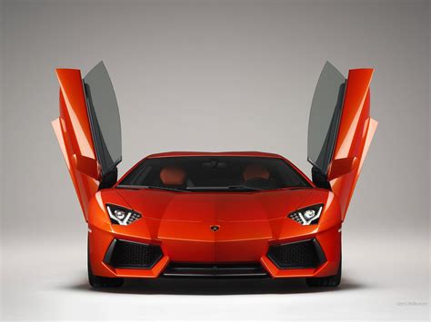 Red Lamborghini Aventador Front View Open Doors Wallpapers Hd