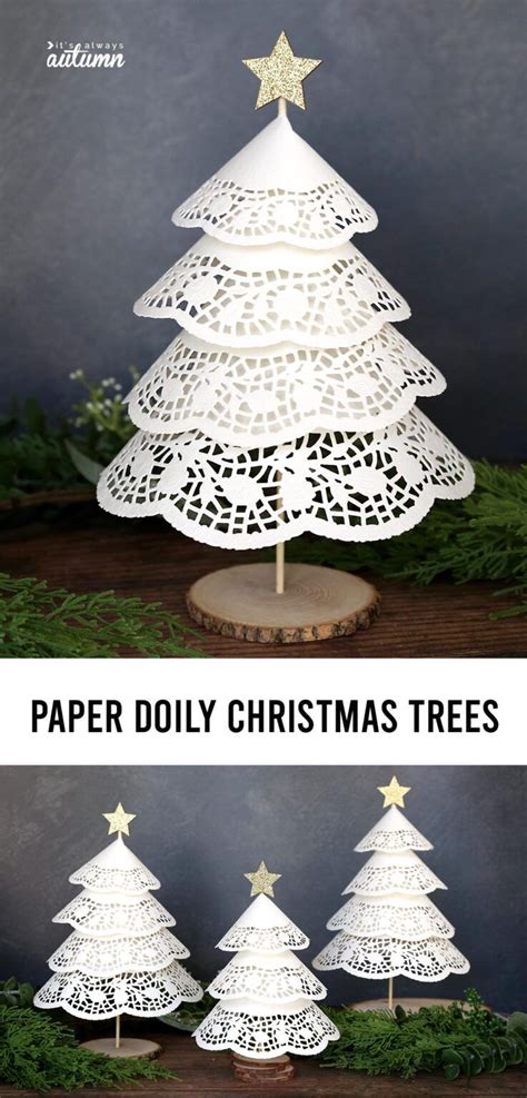 Pin On Paper Doily Christmas Trees