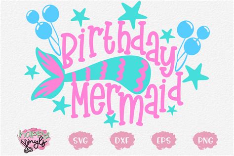 Birthday Mermaid A Birthday Svg