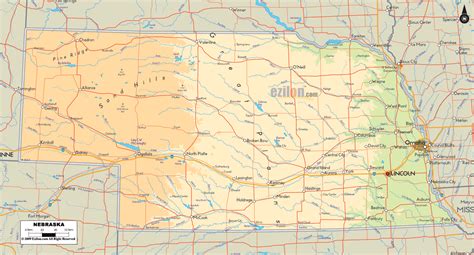 Physical Map Of Nebraska Physical Map Map Nebraska