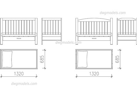 Crib Cad Block Download Furniture Autocad Models