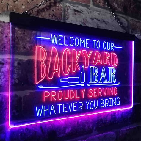Welcome To Our Backyard Bar Two Colors Led Home Bar Sign Three Sizes Get It Here ️
