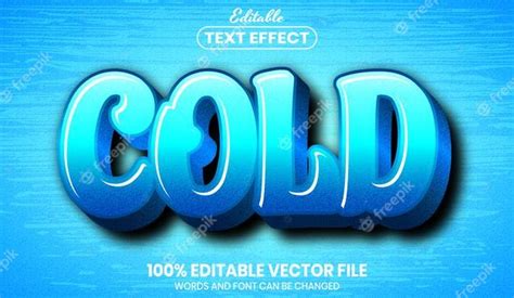Premium Vector Cold Text Font Style Editable Text Effect
