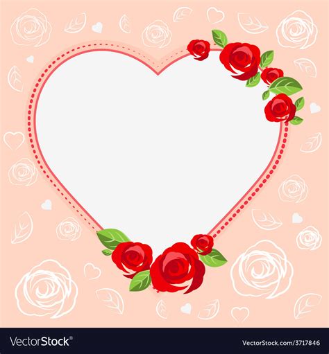 Love Heart Template Cards For Valentines Day Vector Image