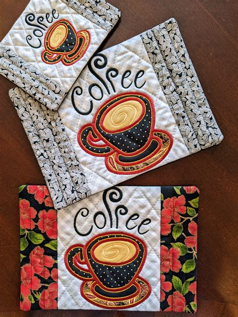 Coffee Shop Mug Rug Snack Mats Fabric Quilt Kit Designs By Juju