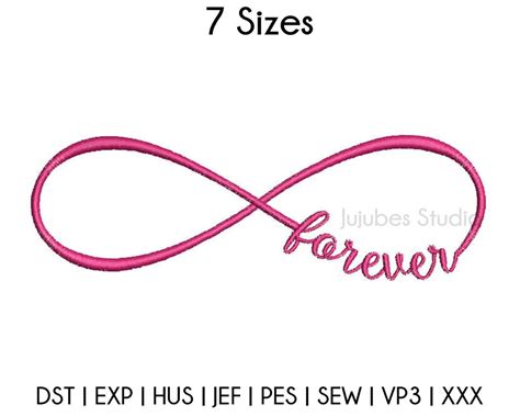 7 Sizes Forever Infinity Embroidery Designs Love Embroidery Etsy