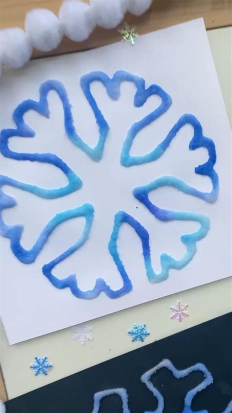 Snowflake Salt Art Preschool Christmas Crafts