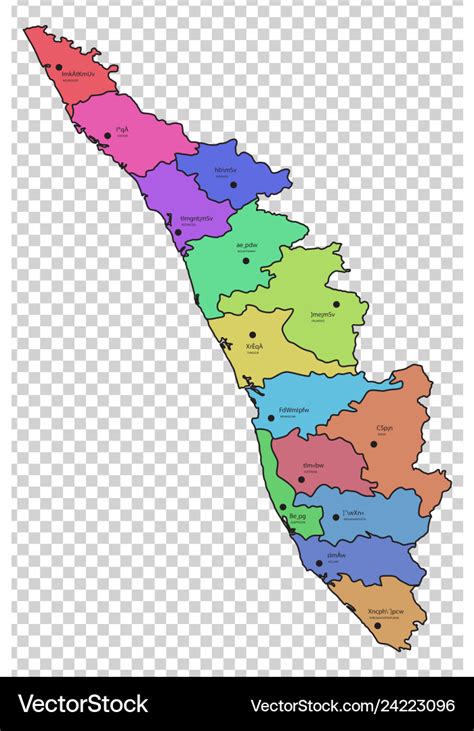 Kerala District Map Outline