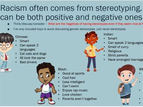 Racial Stereotypes Racism Information For Children Teaching Resources