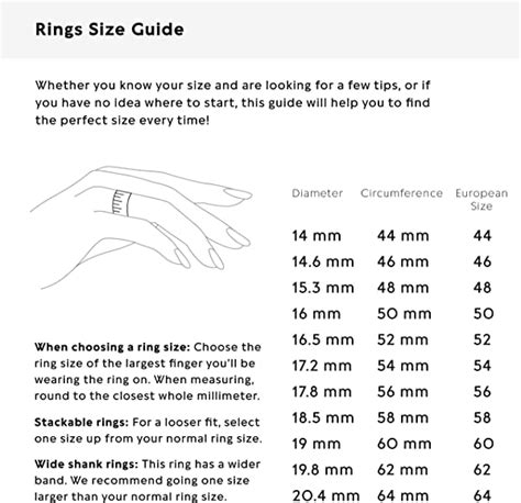 Pandora Size Guide Ring Ubicaciondepersonascdmxgobmx