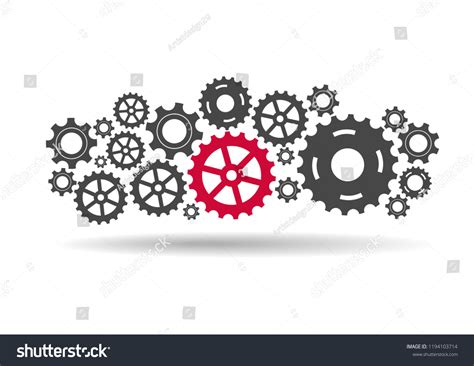 Abstract Gear Wheel Mechanism Background Machine Stock Vector Royalty