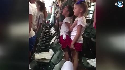 Loud And Proud 7 Year Old Girl Sings Along With National Anthem At