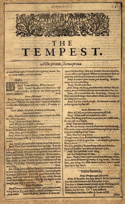William Shakespeare The Tempest Act 4 Scene 1 Genius