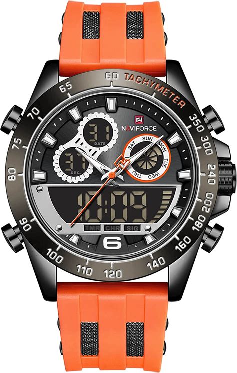 buy naviforce mens analog digital sport watches waterproof multifunction chronograph silicone