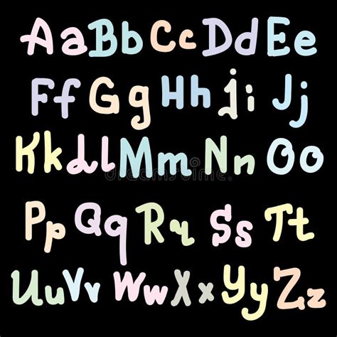 Colorfull Alphabet Design On Black Background Vector Illustration Eps