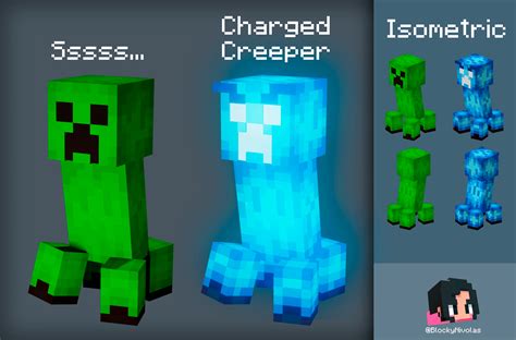 I Decided To Make A Creeper Redesign The Charged Ones Would Have A Glowing Texture R Minecraft