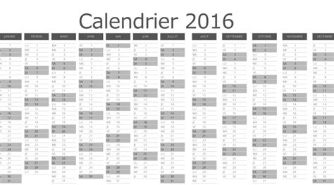 Calendrier 2016 Format Excel Gratuit Young Planneur