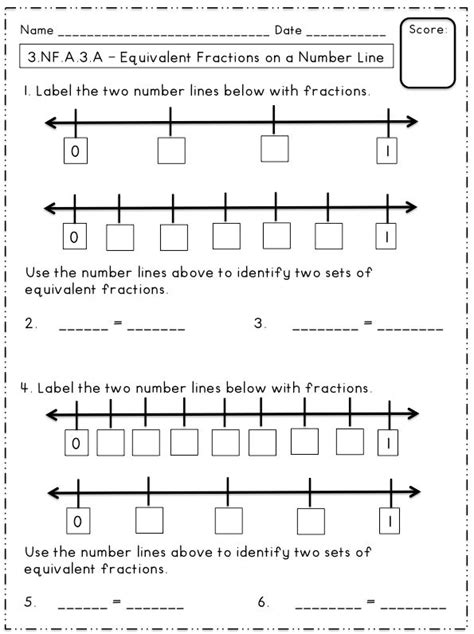Free Equivalent Fractions on a Number Line | Math-3 | Fractions