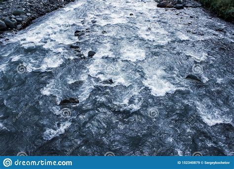 Flow Of Water And Spray From A Stone Close Up Stock Image Image Of