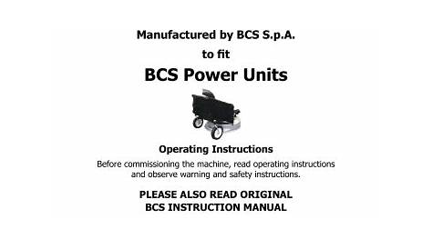 bcs spreader earth and turf owner's manual