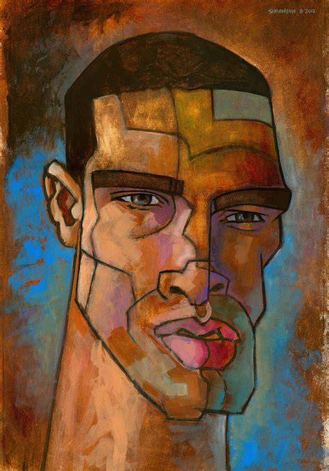 Untitled Male Head August 2012 Painting By Douglas Simonson