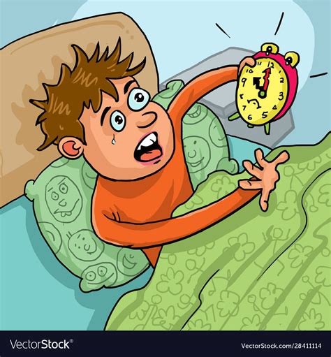 Boy Waking Up Too Late Royalty Free Vector Image