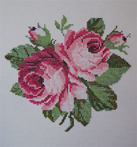 Vintage Rose Cross Stitch Free Embroidery Design Cross Stitch