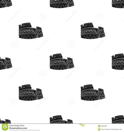 Colosseum In Italy Icon In Black Style Isolated On White Background