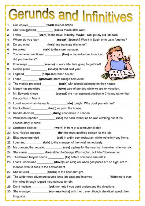 Gerunds And Infinitives Exercise Answer Key Teaching English