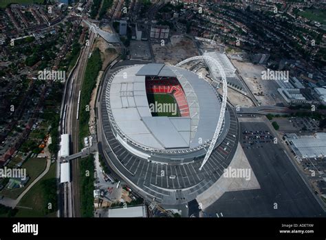 Aerial View From The Air Wembley Stadium North London Hi Res Stock