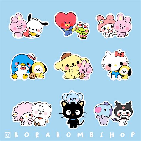 Bts Characters Inspired Sticker Set Paper Stickers Labels And Tags