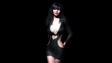 wallpaper model long hair render cgi black hair fashion clothing darkness photo shoot