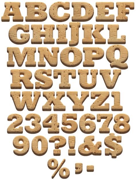 Wooden Font Timbered Opentype Alphabet