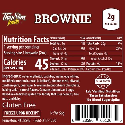 It won't tip you over the top ,you can still lose or maintain regusrdless slight traces of wheat sugar ect. ThinSlim Foods Brownie ThinSlim Foods Low Carb Brownie ...