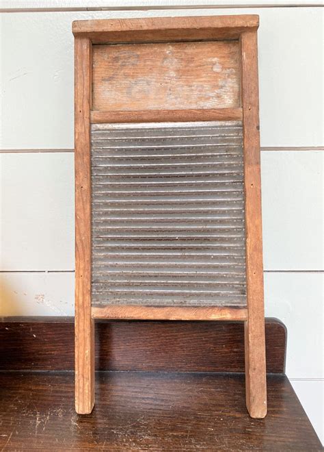 Vintage Washboard Made By Federal Washboard Co Baby Grand Wood Etsy