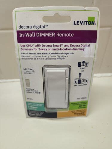 Leviton Decora Digital In Wall Dimmer Remote Whiteandalmond Covers
