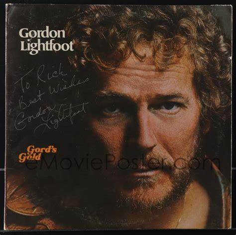 5j0295 Gordon Lightfoot Signed Record Sleeve 1975 On