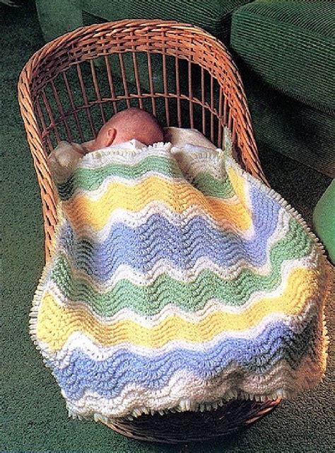 Knitting Pattern Chevron Pram Cover Baby Blanket Babies Etsy Uk