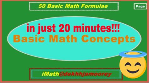 Basic Math Concepts In Just 20 Minutes In 2020 Youtube