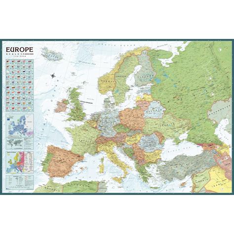 Political Large Europe Wall Map Free Uk Shipping Kunstplakate