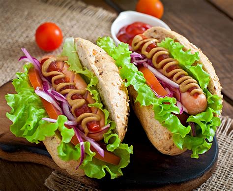 Wallpapers Two Hot Dog Tomatoes Buns Fast Food Vienna