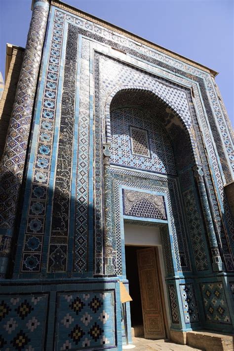 Mausoleum Facade Of The Shakhi Zinda Necropolis In Samarkand