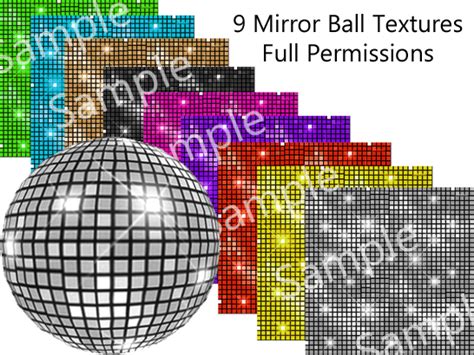 Second Life Marketplace 9 Mirror Ball Full Perm Textures