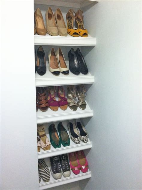 Her shoe collection was getting cramped in her closet, so i. Designer Shoe Shelves on a Budget | Closet shoe storage ...